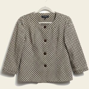 Talbots Blazer/Jacket Taupe/Tan size 14 Button Front
